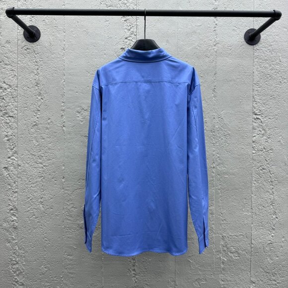 Loewe Couple's Embroidered Logo Chest Shirt Blue - Picture 9 of 16